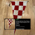 Sold: vintage maritime naval signal pennant flag number 6, 56 inch cotton