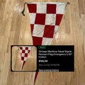 Sold: vintage maritime naval signal pennant flag number 6, 56 inch cotton