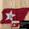 Sold: antique bunting star flag fragment, Civil War era, red field with white star