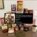 Sold: 1920s to 1950s vintage advertising tin can lot, Crayola, Hershey's, tobacco