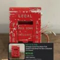 Sold: vintage local fire alarm pull station, industrial cast iron fire box