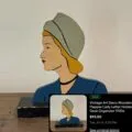 Sold: vintage Art Deco wooden flapper lady letter holder desk organizer, 1930s