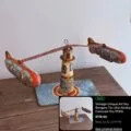Sold: vintage Unique Art Sky Rangers tin litho airship carousel toy, 1930s