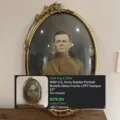 Sold: WWI U.S. Army soldier portrait in bubble glass frame, c1917, 23 inch antique