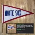 Sold: antique rare Chicago White Sox oversized pennant banner with pole, WGN 1940s, 54x36